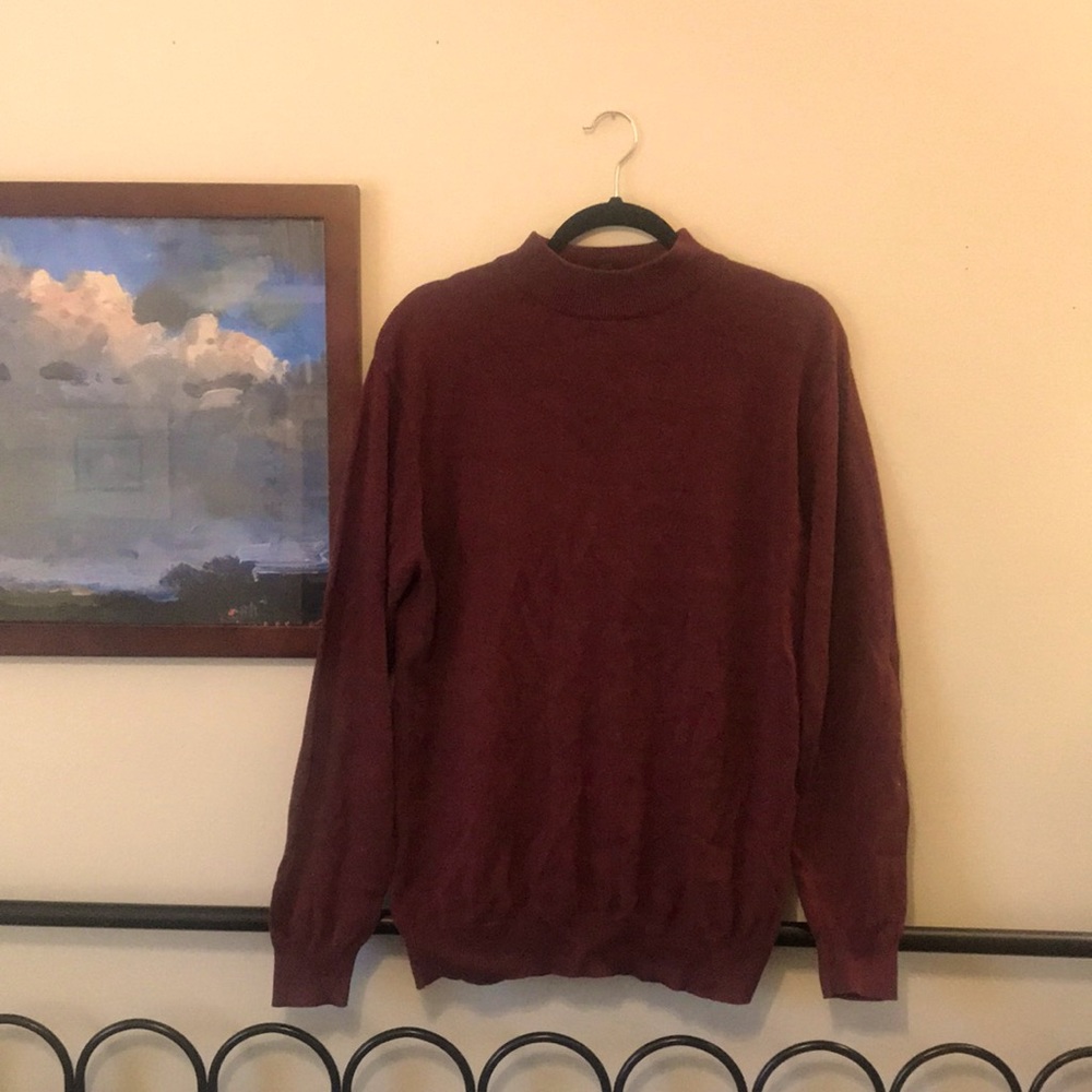 Vintage Maroon Turtleneck Sweater Size M